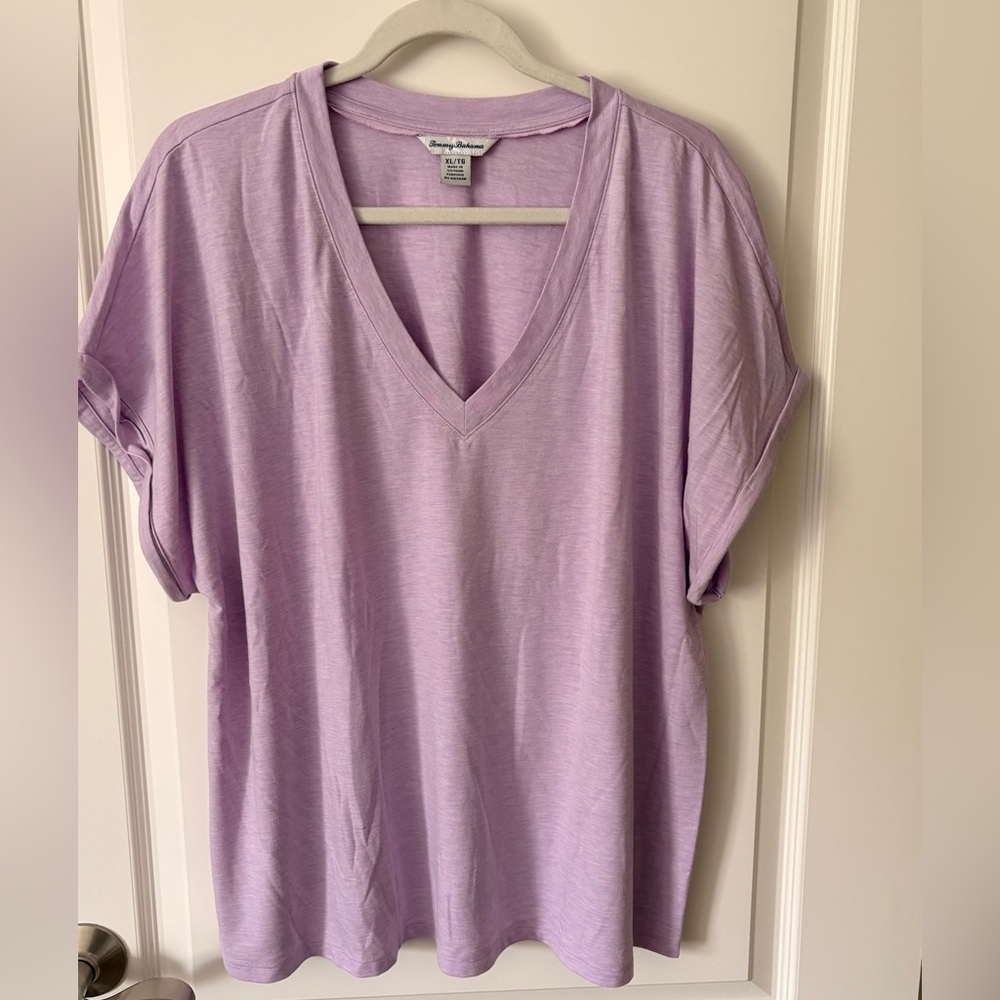 Tommy Bahama Lavender V-Neck Short Sleeve Tee